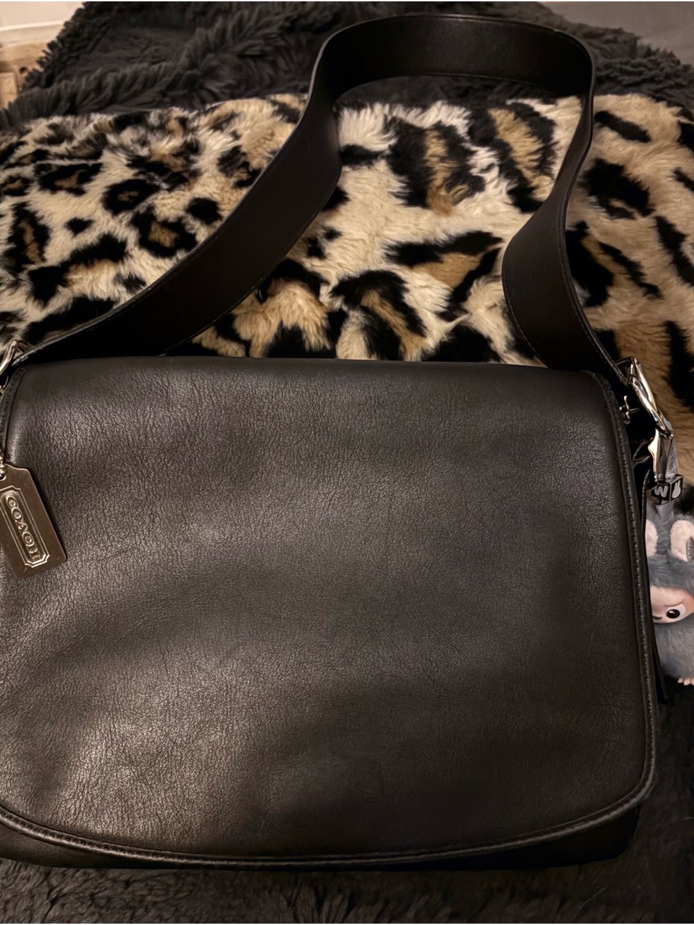 Coach Crossbody Legacy Flap Bag In Black Leather